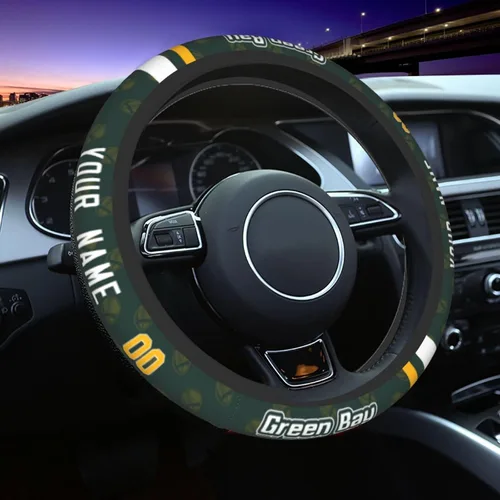 Miniatura 21 de Cleveland - Fundas personalizadas para volante de fútbol, con nombre y número, antideslizantes y absorbentes de sudor, accesorios para automóviles