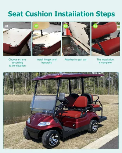 Miniatura 6 de Cojines de Reemplazo para Asiento Delantero para Club Car DS, Asiento con Cojín para Carrito de Golf para Club Car DS Ensamble de Asiento Delantero