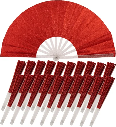 Miniatura 16 de 10 ventiladores plegables grandes de mano para hombres y mujeres, abanicos decorativos plegables, accesorios rave, utilizado para bailes, fiestas