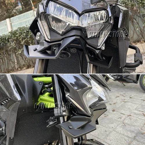 Miniatura 4 de Accesorios de motocicleta Z900 2022 - 2020, rojo, negro, verde, alerón delantero desnudo, alerón aerodinámico para Kawasaki Z900 (negro)