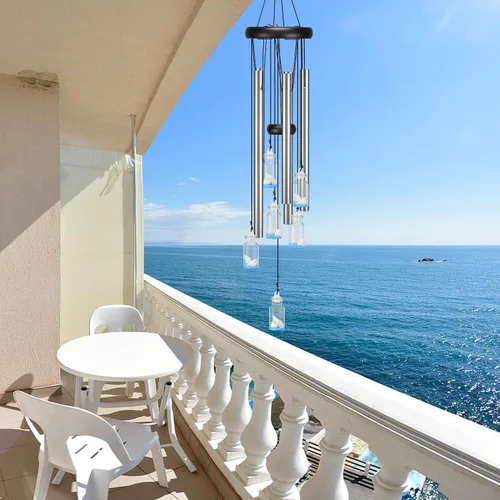 Miniatura 3 de Virekm Campanillas de Viento al Aire Libre en Oferta, Campanillas de Puerta para Exterior, Campanillas de Simpatía para Decoración de Patio