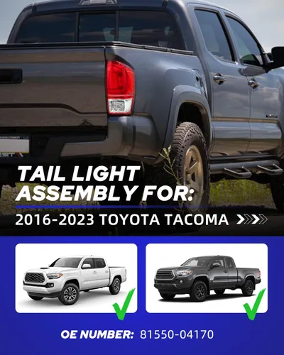 Miniatura 2 de AUTOONE Conjunto de luces traseras para Toyota Tacoma, conjunto de lámpara trasera compatible con camioneta Tacoma 2016-2023, trasero de fábrica OEM