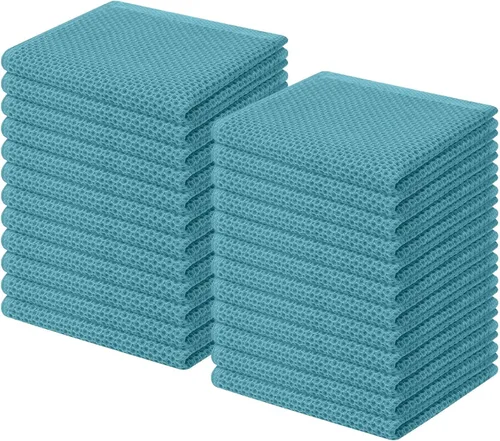 Miniatura 184 de Homaxy Paños de cocina de 100% algodón con tejido de gofre, ultra suaves, absorbentes, de secado rápido, 12 x 12 pulgadas, paquete de 6, amarillo