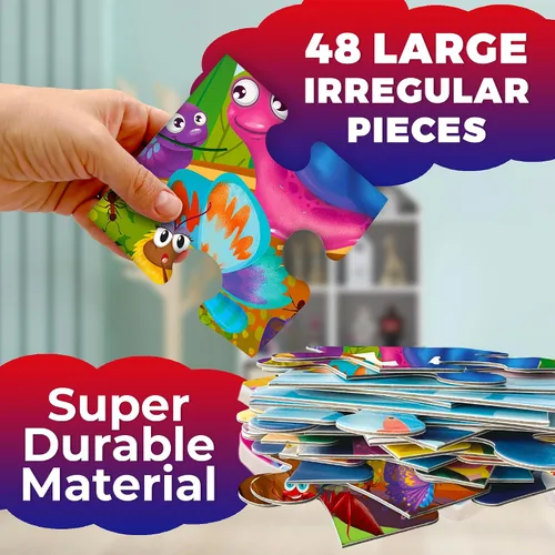Miniatura 3 de QUOKKA Rompecabezas Gigante de Piso para Niños de 4 a 6 Años – 2x3 Pies Extra Grueso 48 Piezas Rompecabezas para Niños Pequeños de 3 a 5 Años