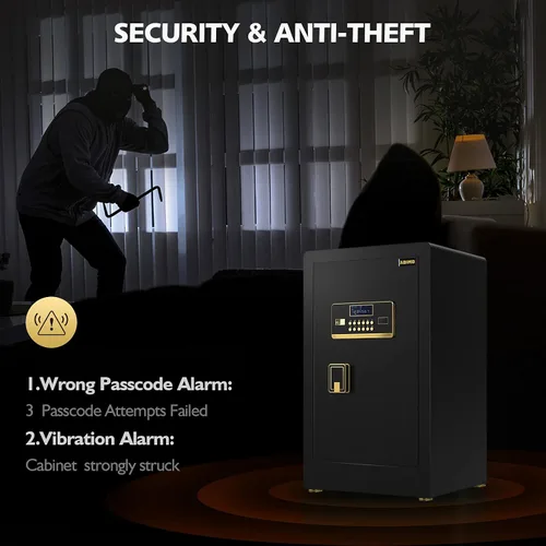 Miniatura 6 de Caja de seguridad ADIMO para dormitorio universitario con bolsa impermeable e ignífuga, caja fuerte para dinero con llaves, código de acceso y kits