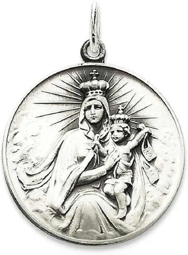 Miniatura 9 de Collar de plata de ley 925 con dije de medalla de Nuestra Señora del Santo Escapular joyería fina para mujer regalos para ella