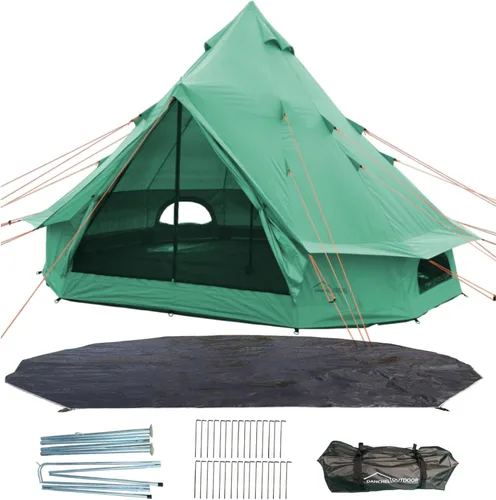 DANCHEL OUTDOOR B1 Yurta portátil con huella, impermeable, 4-6 Persom Family Campana de Campana de Campamento 300D Oxford Nylon UPF50+ Protección