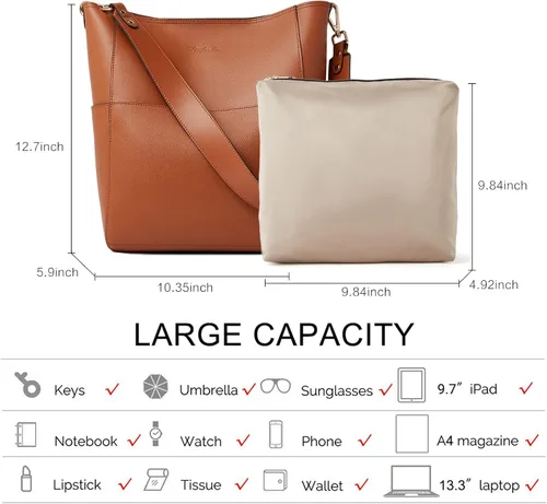 Miniatura 2 de BOSTANTEN - Bolsos de cuero al hombro tipo balde para mujer