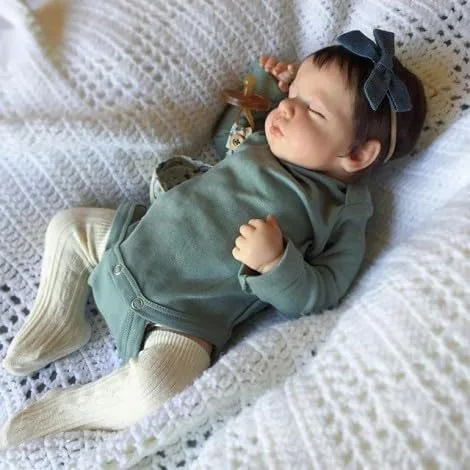 Pinky Reborn Muñecas de bebé de 20 pulgadas, realista, recién nacido, muñeca de silicona para dormir, suave, con peso, juguete de regalo de