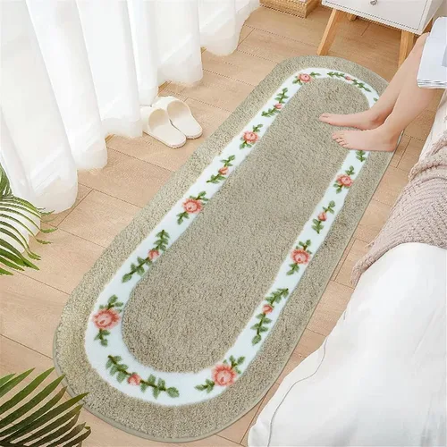 Alfombra romántica con diseño de rosas y flores, para sala de estar, dormitorio, súper suave, alfombra de baño, alfombra de cocina, 17.71 x 49.21