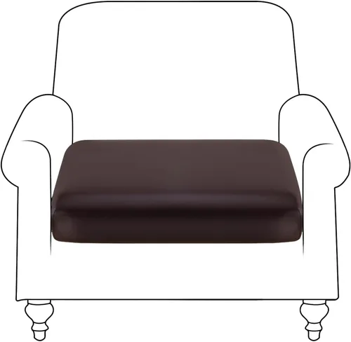 Miniatura 14 de YISUN - Funda de cojín de cuero PU para sofá, fundas de cojín elásticas impermeables para sofá, fundas de asiento de silla de RV de cuero sintético