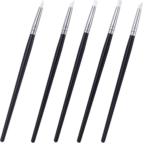 Miniatura 9 de SmallCat 5 pinceles de pintura de silicona, herramientas flexibles para tallar arcilla, herramientas profesionales de escultura para manualidades