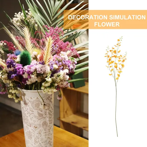 Miniatura 4 de ORFOFE Artificial Real Touch Oncidium Flor Falsa Decoración Casa Jarrón Decorativo DIY Accesorio