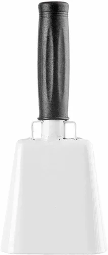 Miniatura 14 de Campana de vaca de acero con mango, campana de animación y ruidos fuertes, campanas de mano para eventos deportivos, juegos de fútbol, campana