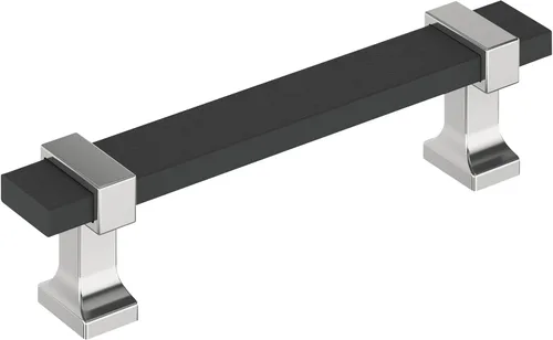 Miniatura 12 de Amerock Overton - Tirador para gabinete de 96 mm de centro a centro en acabado negro mate cepillado/bronce champán, BP36681BMBCZ