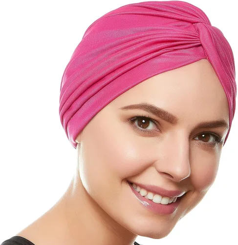 Miniatura 6 de Gorros de baño para mujer, turbante de baño, gorro de natación largo y corto, turbante de poliéster, con forro de látex, plisado, para mujer, gorro
