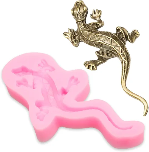 Miniatura 9 de Lizard Gecko - Molde para fondant, 4 unidades, moldes de silicona para dulces de chocolate para decoración de pasteles, decoración de cupcakes