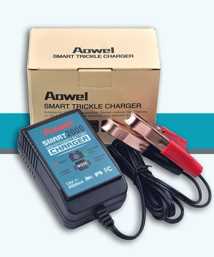 Miniatura 5 de Aowel Cargador de batería inteligente, 12 V 2 A, cargador de goteo totalmente automático y mantenedor para automóvil, cortacésped, ATV, motocicleta