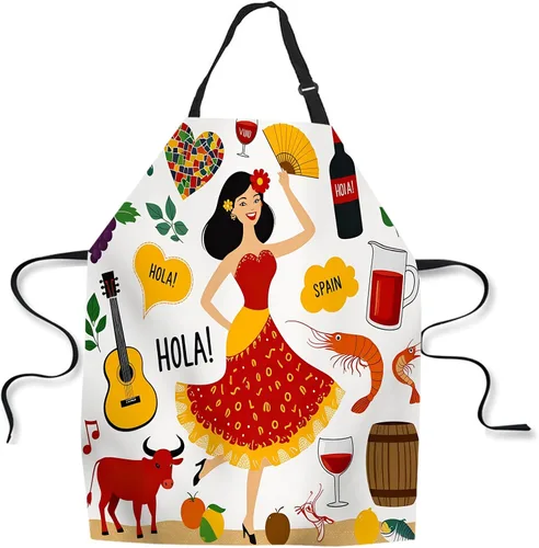 Miniatura 25 de Delantal de Cocina de Cocina Tiburón Marino Verde Delantal de Cocina para Hornear Chef Delantal Impermeable para Mujeres Hombres 31X27 Pulgadas