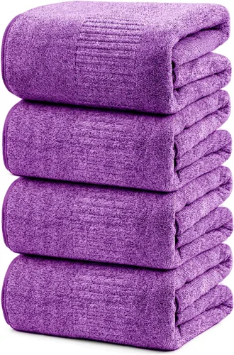 Miniatura 15 de SEISSO Toallas de baño, extra absorbentes y de secado rápido, toallas de fibra ligera, toalla de baño grande y suave de primera calidad