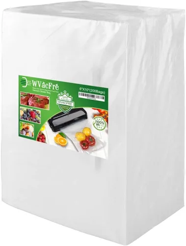 Bolsas selladoras al vacío para congelador de 6 x 10 pulgadas de tamaño de 200 pintas con grado comercial, sin BPA, resistentes, ideales para