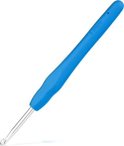 Miniatura 18 de Gancho de ganchillo de 0,5 mm, mango ergonómico para manos con artritis, agujas de tejer extra largas para principiantes y lana para ganchillo