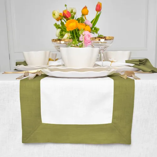 Miniatura 11 de Solino Home Camino de mesa de lino de 36 pulgadas, 100% lino puro, camino de mesa pequeño rojo y blanco, 14 x 36 pulgadas, ideal para tocador y 10