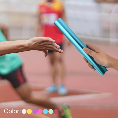 Miniatura 5 de PATIKIL Juego de bastones de pista de relé, tubo de aleación de aluminio, palo de carreras para atletismo al aire libre, herramienta de juego