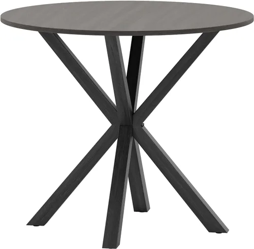 Giantex Mesa de comedor redonda de 36" para 4, mesa de cocina estilo granja con patas de madera de goma, almohadillas ajustables para pies, mesas de