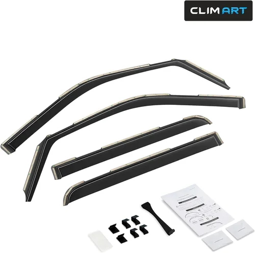 Miniatura 6 de CLIM ART Protectores de lluvia increíblemente duraderos en canal para Ford F150 2015-2020 SuperCrew, deflectores de ventana originales, deflector