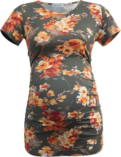 Miniatura 88 de Smallshow - Camiseta de maternidad para mujer, diseño de lados fruncidos, tipo túnica, prendas para el embarazo