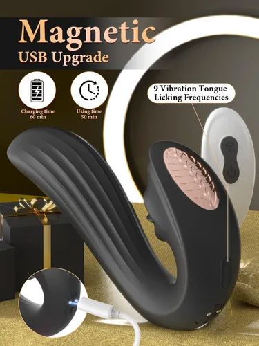 Miniatura 5 de Vibrador de juguetes sexuales para adultos para mujeres – Vibradores de empuje de lengua 3 en 1, consolador de rosa, juguetes sexuales con 9