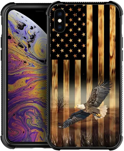 Miniatura 110 de DAIZAG Compatible con iPhone 13 Pro Max, Funda de TPU Protectora Anti-Arañazos Todo En Uno, Fundas para Hombre Mujer - Motivo de Madera Americana