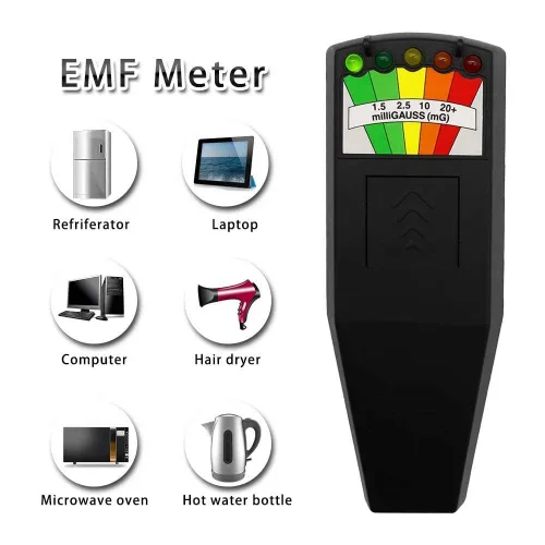 Miniatura 4 de Medidor Emf Caza de Fantasmas: Medidor Emf Detector de Radiación para EF RF MF - Detector Emf Portátil o Inspecciones Emf para Hogar y Oficina, Negro