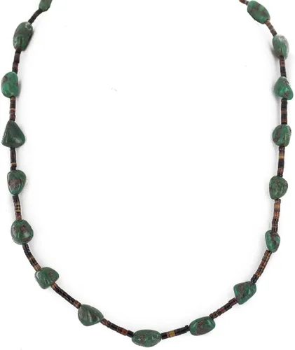 Miniatura 2 de $340Tag Collar Nativo Americano de Plata Navajo Turquesa Natural 750210 Hecho por Loma Siiva, Metal Piedra, turquesa estabilizada