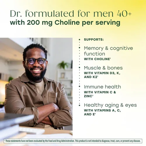 Miniatura 3 de MegaFood Multivitamínico avanzado para hombres de más de 40 años – Formulado por Dr. – Colina, vitamina B, vitamina C, vitamina D, zinc y alimentos
