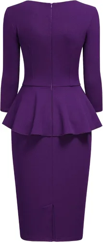Miniatura 4 de Miusol - Vestido de mujer estilo retro con cuello cuadrado y volantes