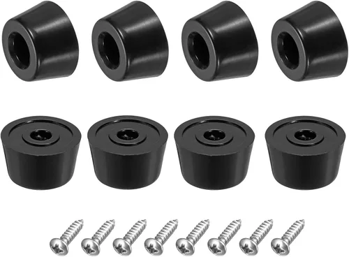 Miniatura 12 de uxcell 10 piezas topes de goma, almohadillas redondas de 0.28 pulgadas de alto x 0.51 pulgadas de ancho con arandela de acero inoxidable y tornillos