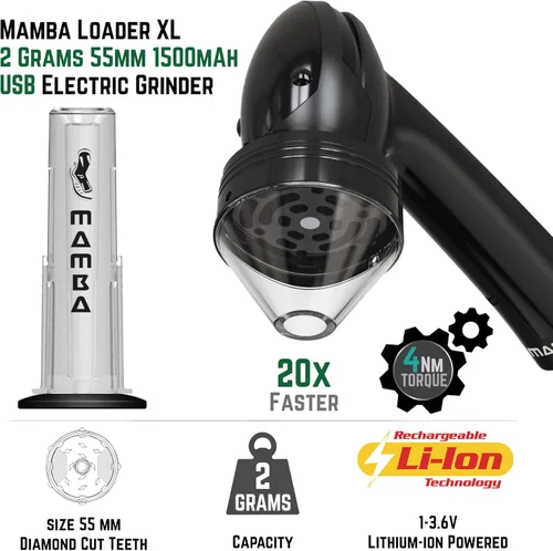 Miniatura 4 de Mamba Molinillo de especias eléctrico XL, recargable por USB, con una sola mano, para hierbas y especias con dientes de aluminio, molinillo