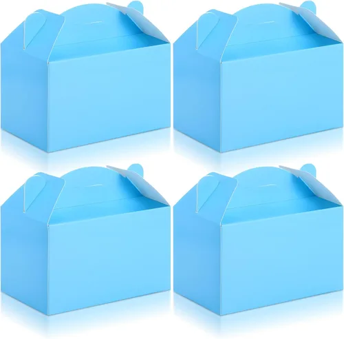 Miniatura 14 de 36 cajas de regalo de fiesta, cajas de regalo de papel a dos aguas con asas para cumpleaños, boda, ducha, suministros de fiesta de Navidad, 6 x 3.5