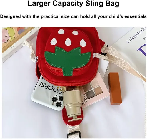 Miniatura 6 de Hiflyer Sling Bag Bolso de hombro Bolso de pecho, Mochila pequeña Bolsa de eslinga, Bolso Kawaii Mochila Kawaii Mochila Mochila Sling, Rojo Fresa