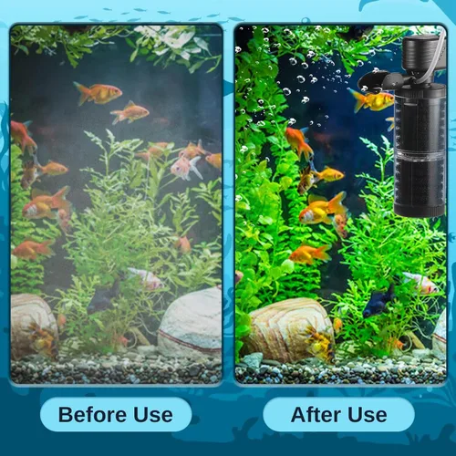 Miniatura 6 de Filtro de Acuario XpertMatic 15W de 2 Etapas 238 GPH (900L/h) para Tanque de Peces de Hasta 70 Galones, Filtro de Tanque Interno Sumergible y Bomba