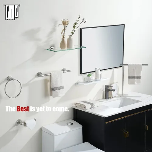 Miniatura 4 de JQK Soporte para Papel Higiénico, 5 Pulgadas Acero Inoxidable 304 Grosor 0.8mm Dispensador de Papel Higiénico para Baño, Sostiene Mega Rollos