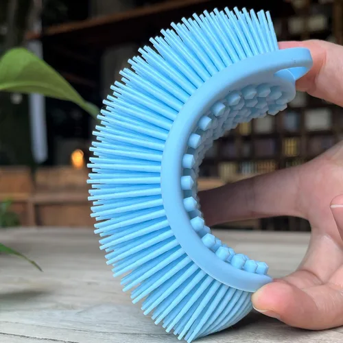 Miniatura 33 de Cepillo sensorial prémium para niños o autismo, limpiador corporal de silicona suave, 2 en 1, cepillos sensoriales para terapia ocupacional, esponja