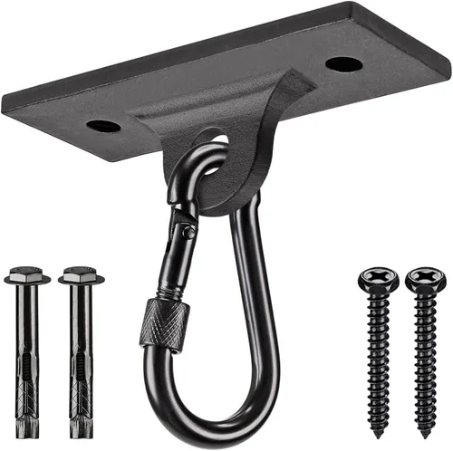 Dolibest Perchas y soportes para bolsas pesadas, soporte de techo con mosquetón para entrenamiento de fuerza, yoga aéreo y bandas de resistencia