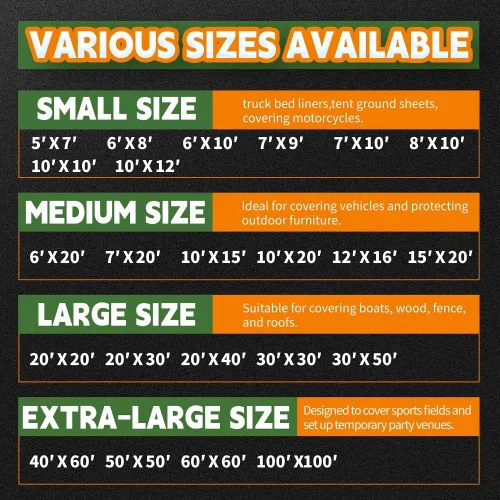 Miniatura 8 de RAINDEWAY Lona blanca resistente de 12 mil de 12 x 20 pies, resistente a los rayos UV, impermeable, resistente a la intemperie, con ojales de metal