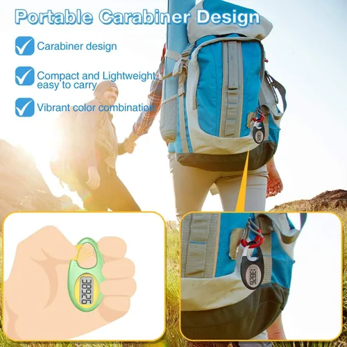Miniatura 3 de Contador de pasos 3D simple, podómetro para caminar, rastreador de pasos con cordón para el cuello/mosquetón para hombres, mujeres, adolescentes