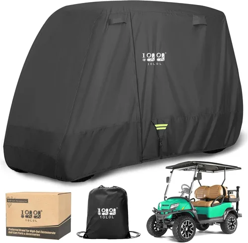 10L0L Funda resistente para carrito de golf 650D para 2/4/6 pasajeros EZGO, Club Car y Yamaha, protección exterior resistente a la intemperie