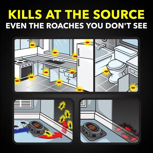 Miniatura 5 de Raid Cebos grandes de doble control para cucarachas para control de cucarachas en interiores, estaciones de cebo resistentes a los niños, 8