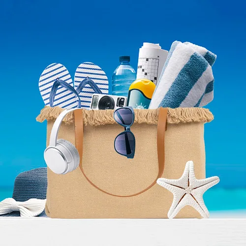 Miniatura 6 de BYF Bolsa de playa grande a prueba de arena para mujer, bolsa de lona gruesa, bonita bolsa de mano para viajes, vacaciones, gimnasio, compras